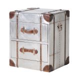 Space Industrial 2 Drawer Metal Trunk Side Table